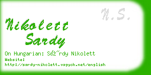 nikolett sardy business card